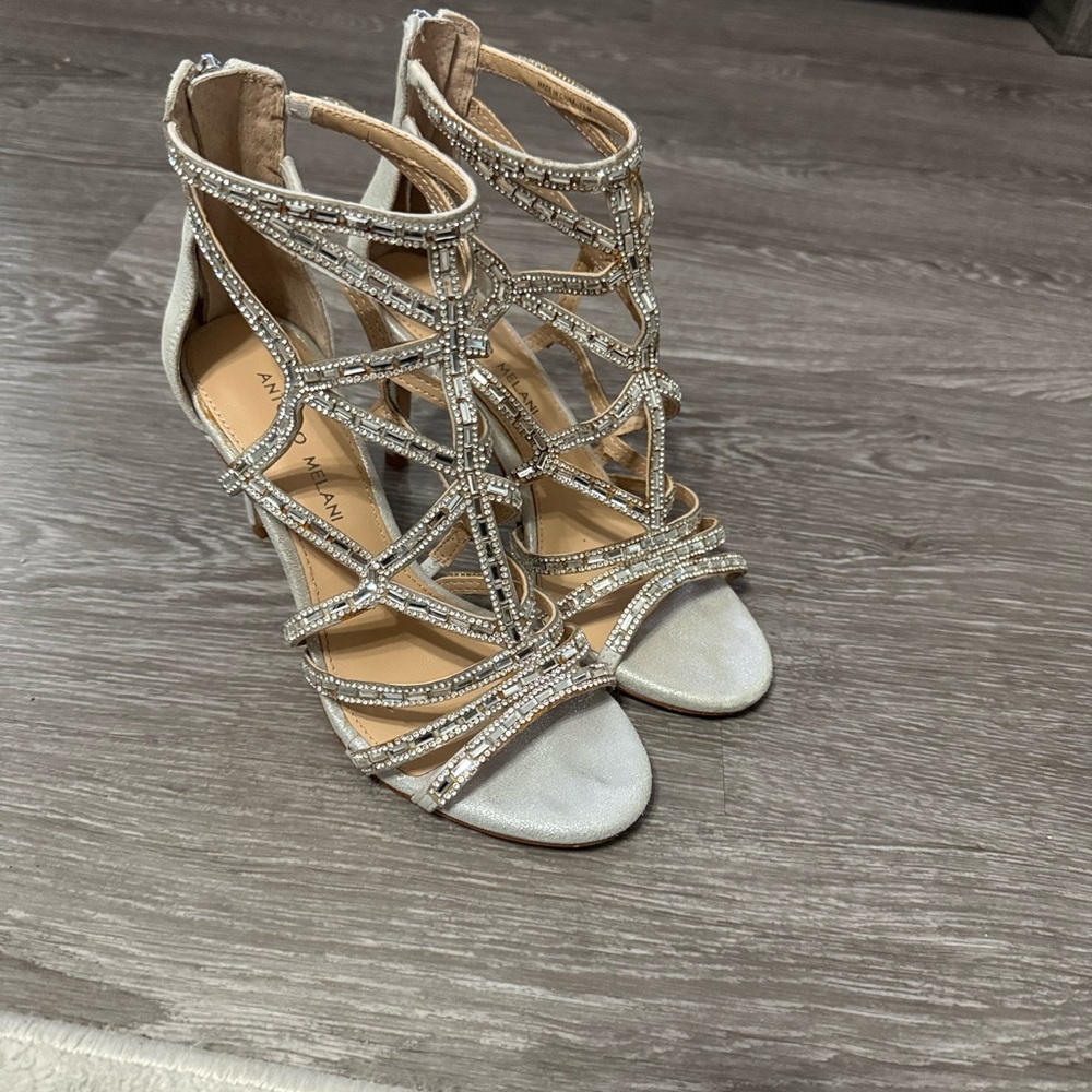 ANTONIO MELANI Silver Strappy Heels